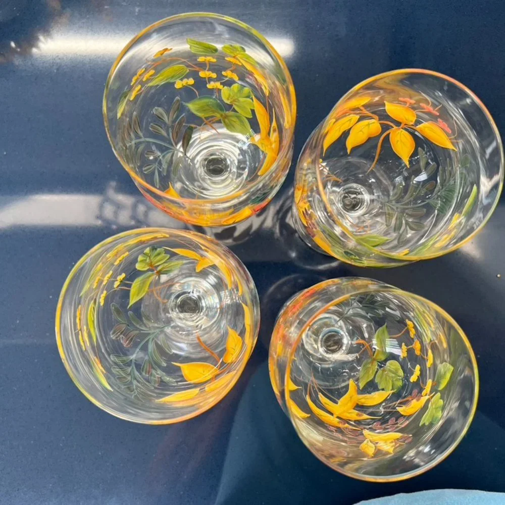 4 Floral Glasses/Goblets